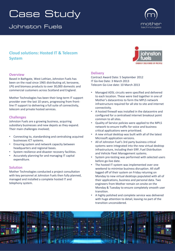 Johnston Fuels Case Study