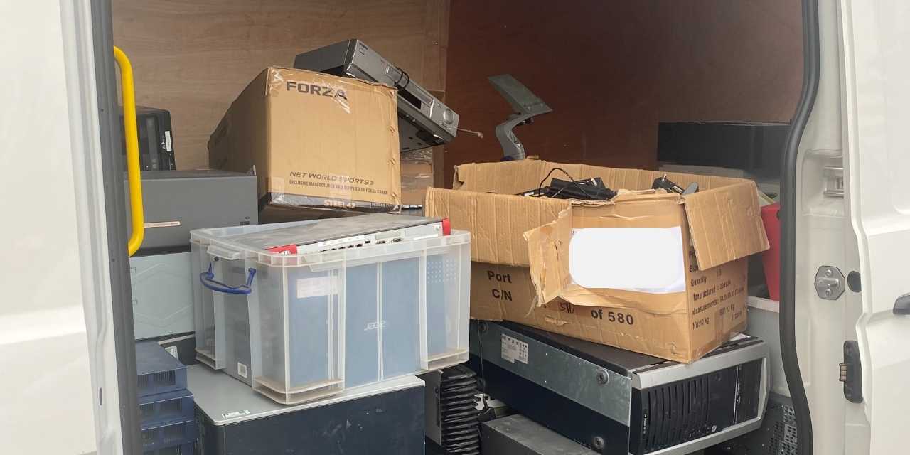 boxes in back of van