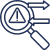 warning magnifying glass icon