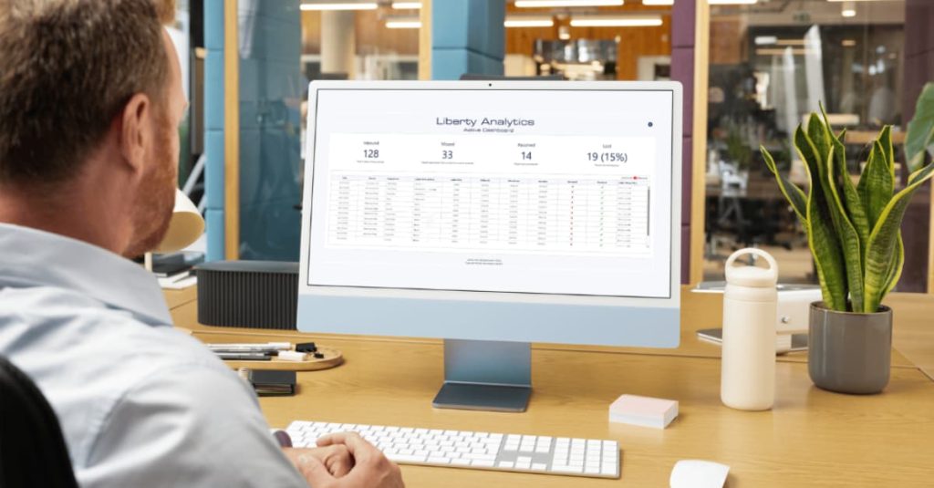 Liberty Analytics Active Dashboard screen